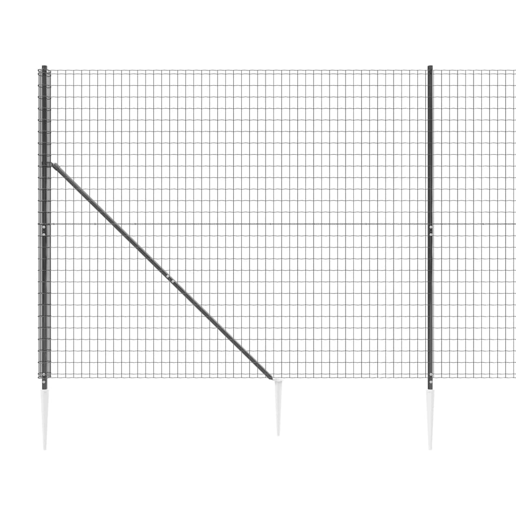 Maschendrahtzaun mit Bodenhülsen Anthrazit 1,4x10 m