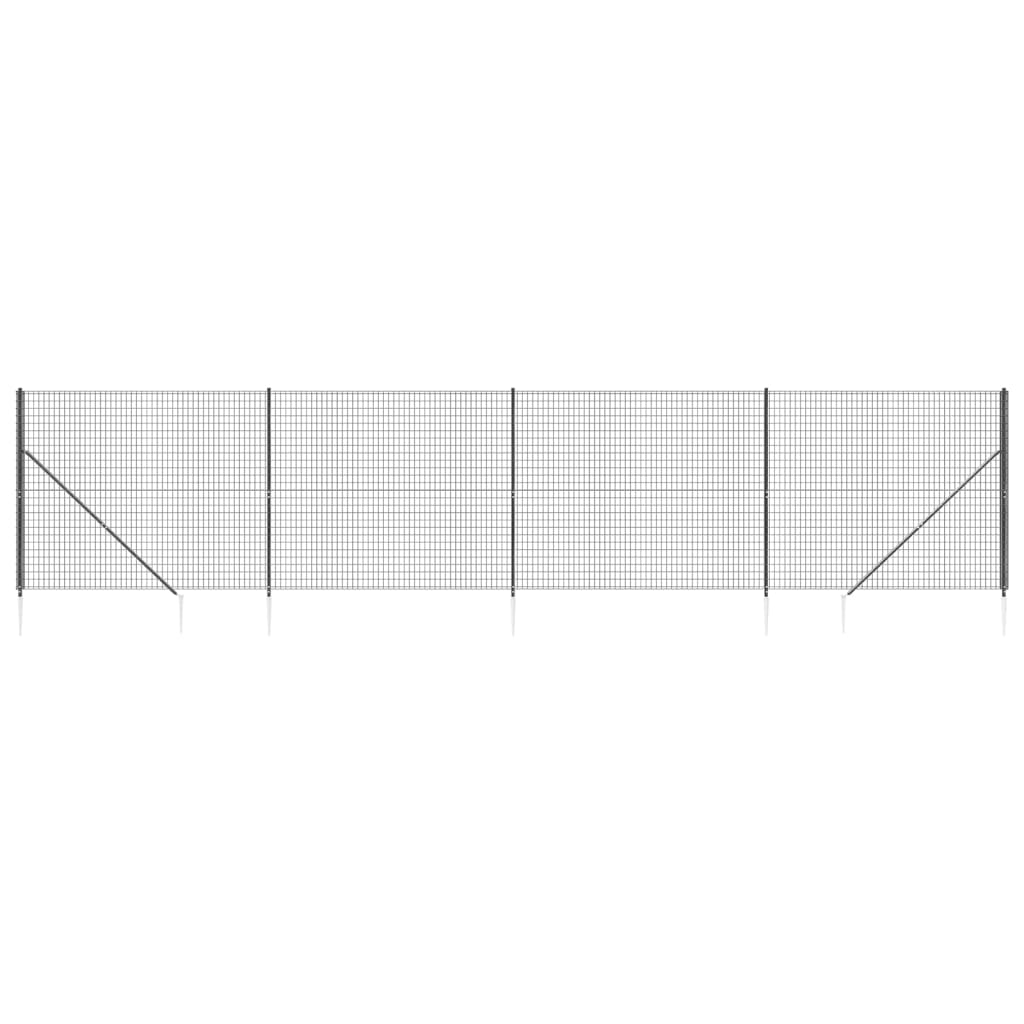 Maschendrahtzaun mit Bodenhülsen Anthrazit 2x10 m