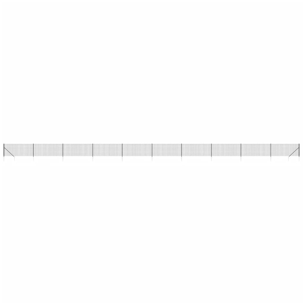 Maschendrahtzaun mit Bodenhülsen Anthrazit 0,8x25 m