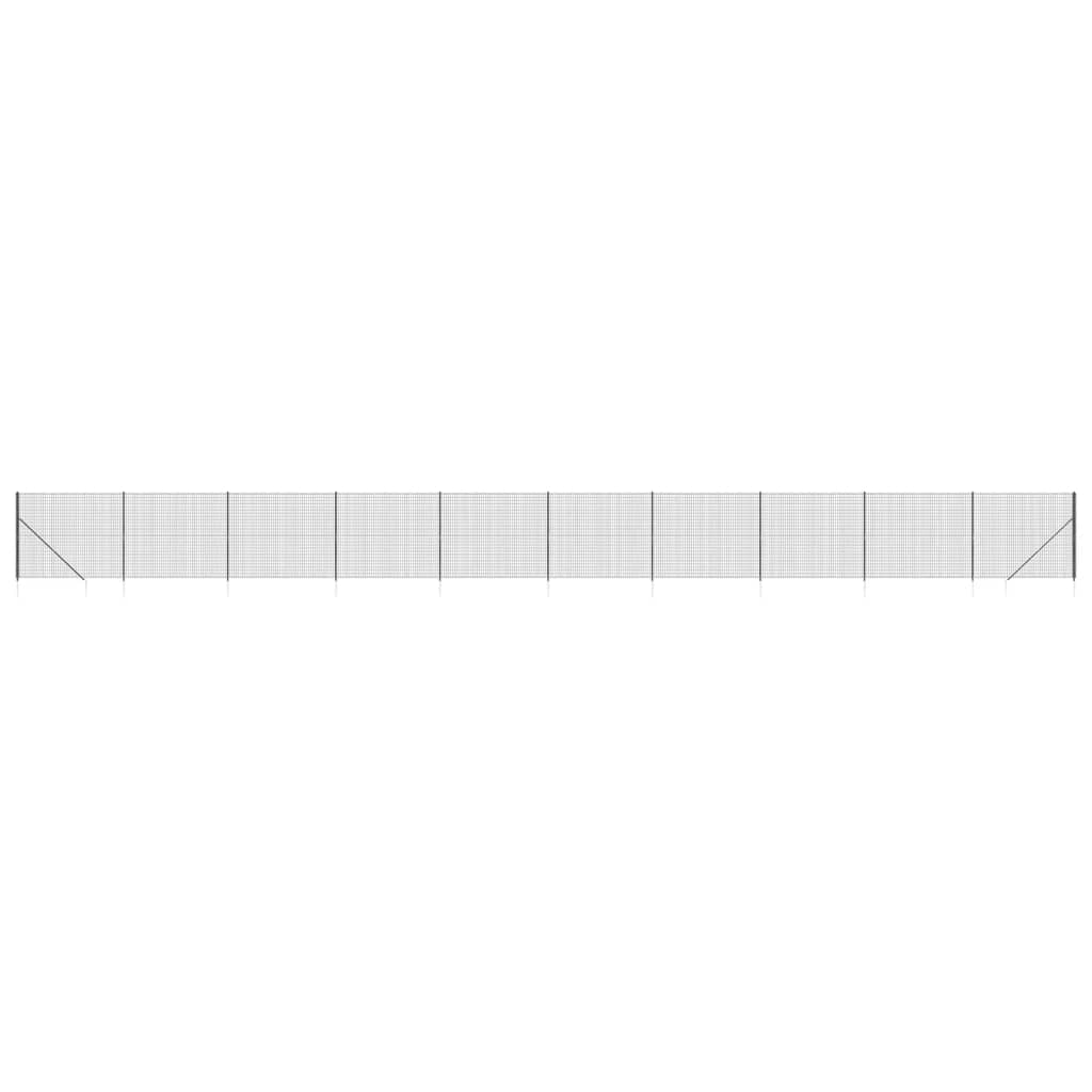 Maschendrahtzaun mit Bodenhülsen Anthrazit 1,4x25 m