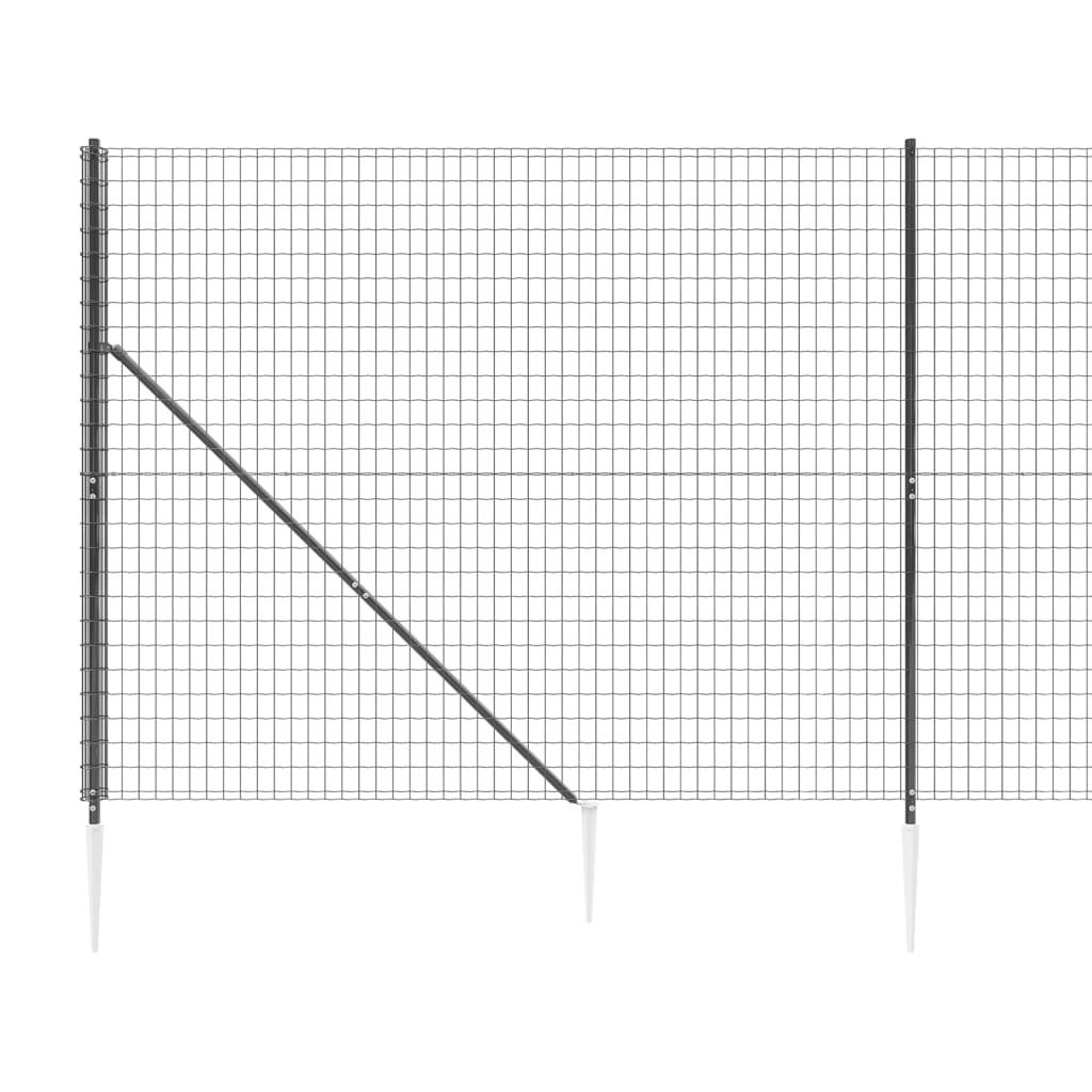 Maschendrahtzaun mit Bodenhülsen Anthrazit 1,4x25 m