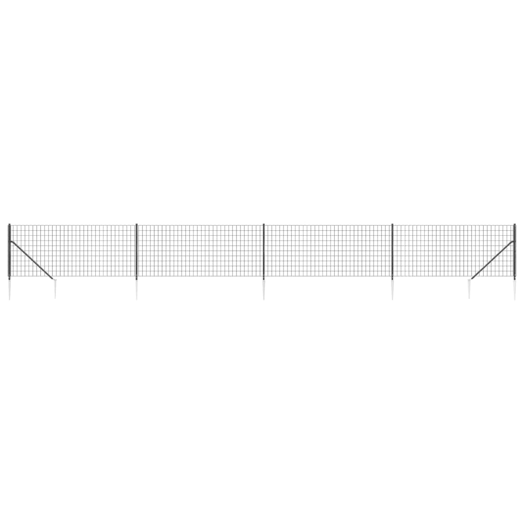 Maschendrahtzaun mit Bodenhülsen Anthrazit 1,1x10 m