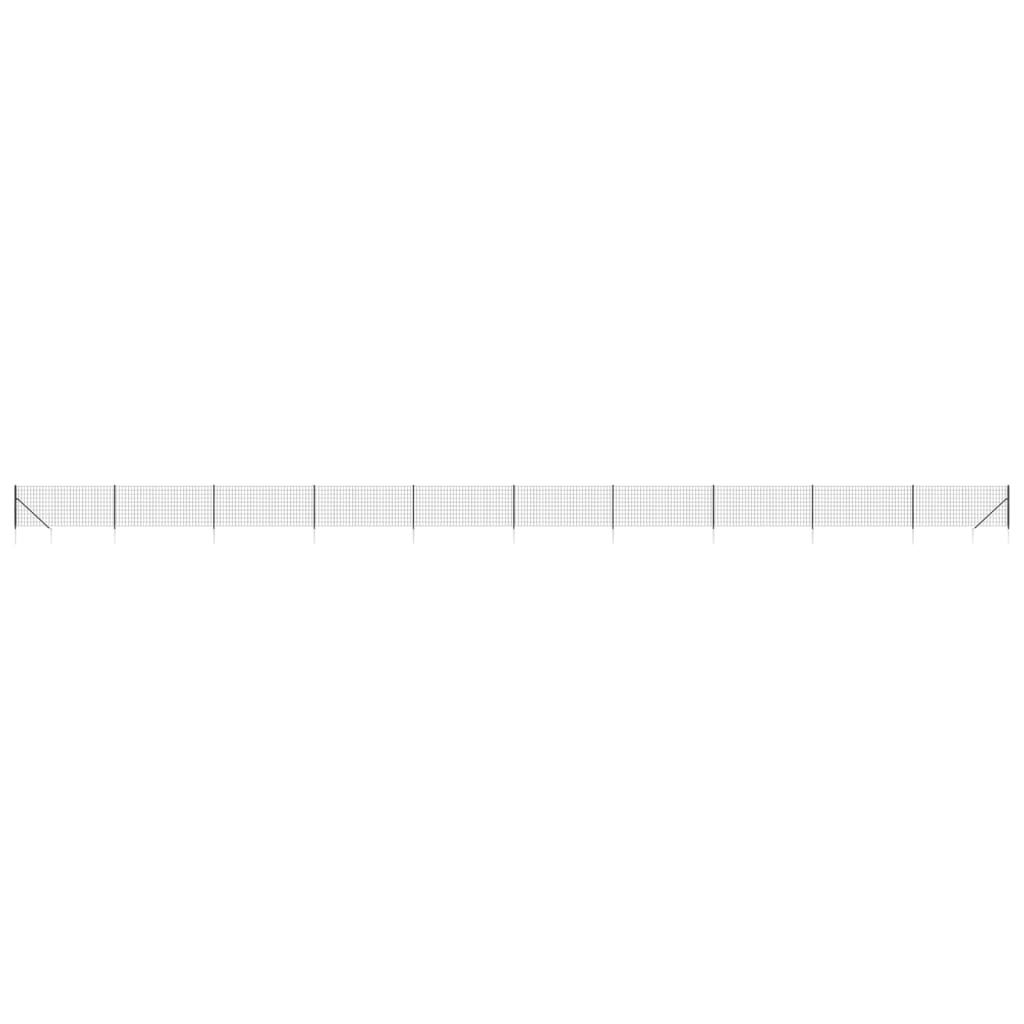 Maschendrahtzaun mit Bodenhülsen Anthrazit 0,8x25 m