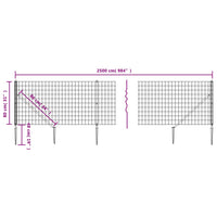 Thumbnail for Maschendrahtzaun mit Bodenhülsen Anthrazit 0,8x25 m