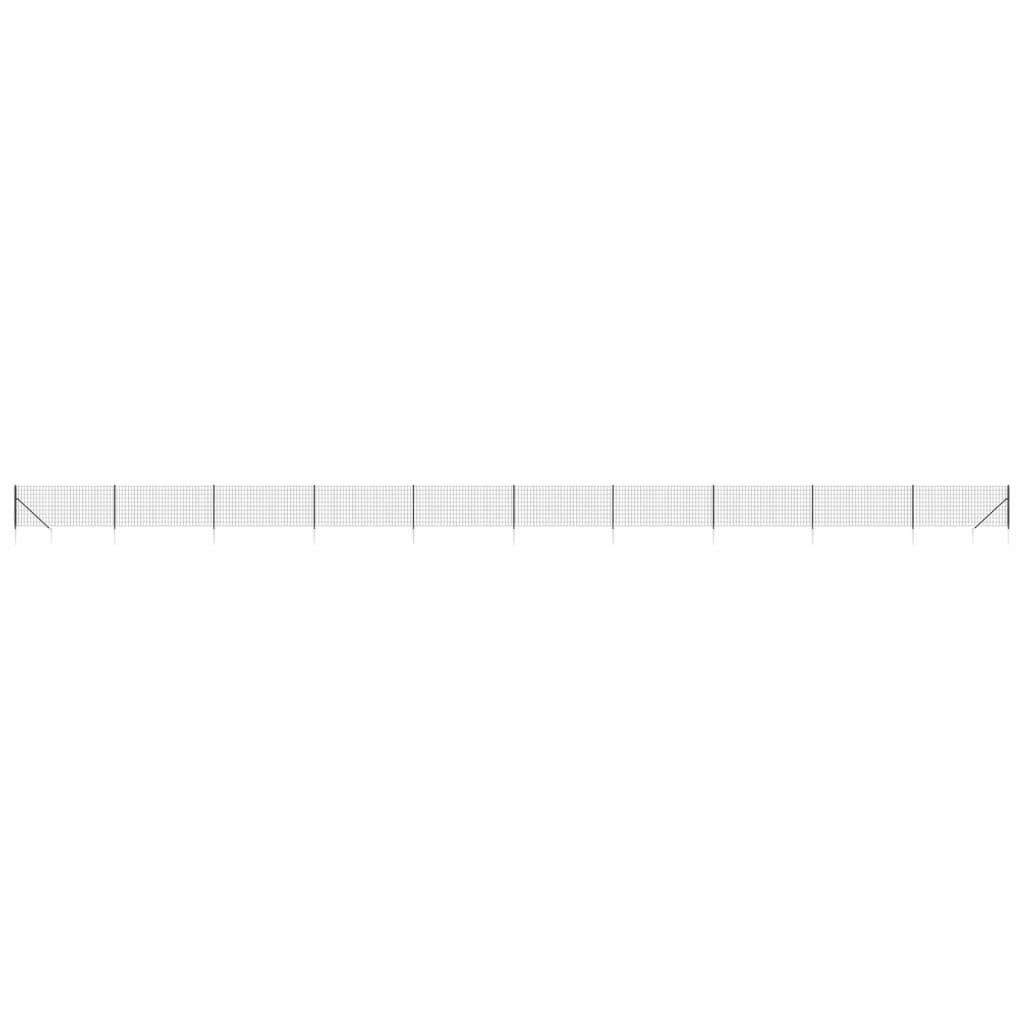 Maschendrahtzaun mit Bodenhülsen Anthrazit 1,1x25 m