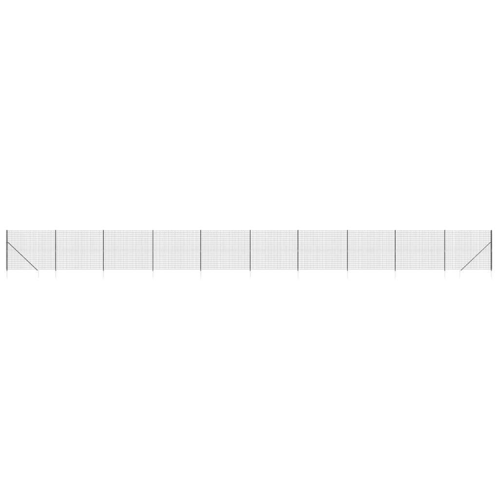 Maschendrahtzaun mit Bodenhülsen Anthrazit 1,4x25 m