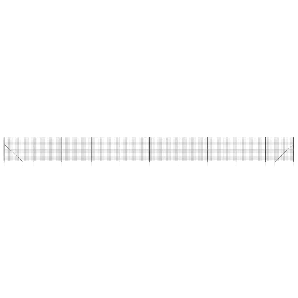 Maschendrahtzaun mit Bodenhülsen Anthrazit 2x25 m