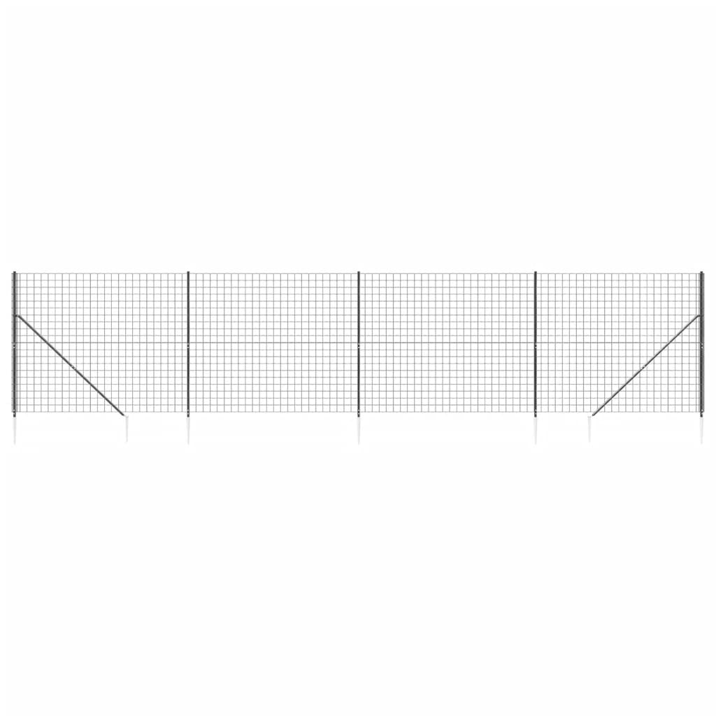 Maschendrahtzaun mit Bodenhülsen Anthrazit 1,4x10 m