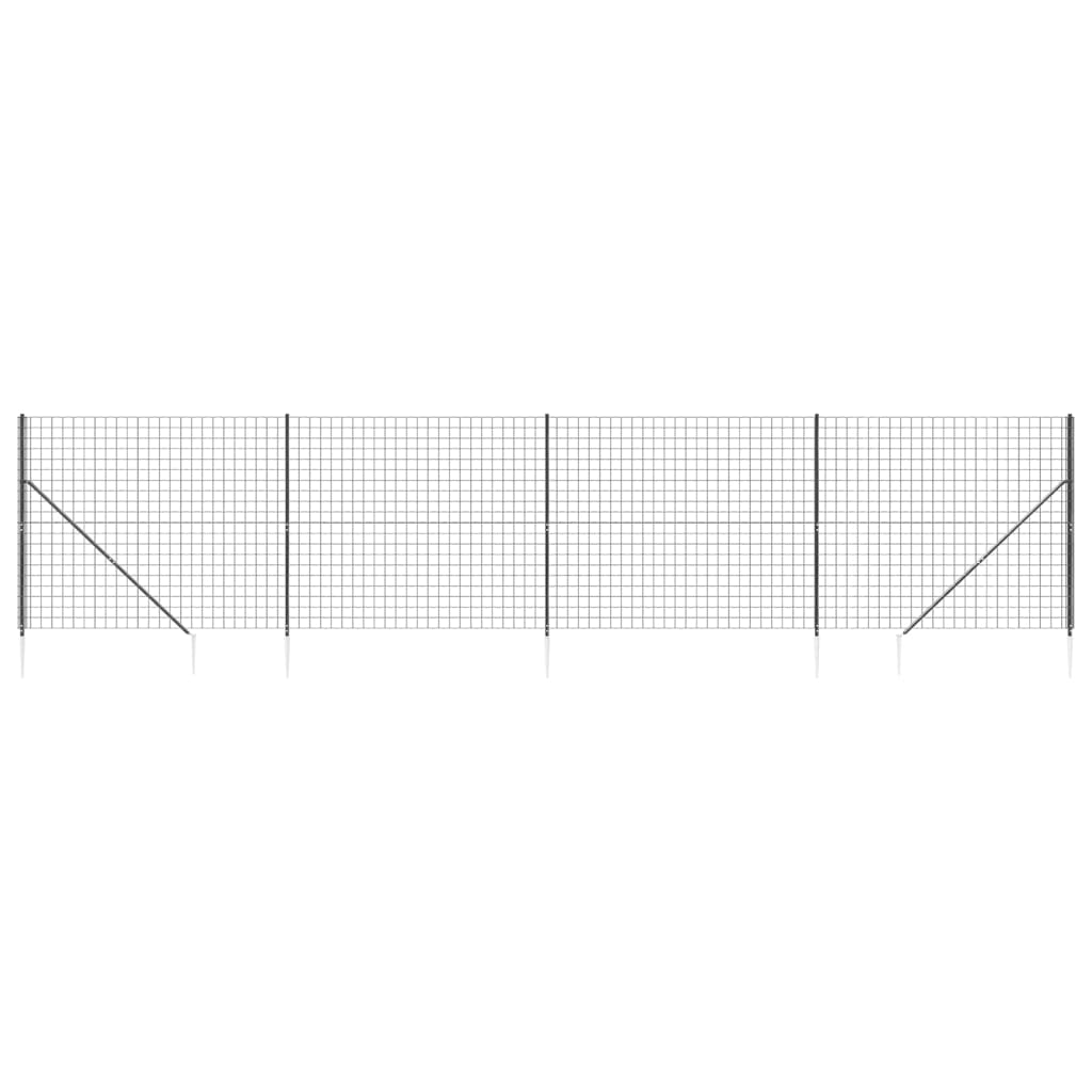 Maschendrahtzaun mit Bodenhülsen Anthrazit 1,6x10 m