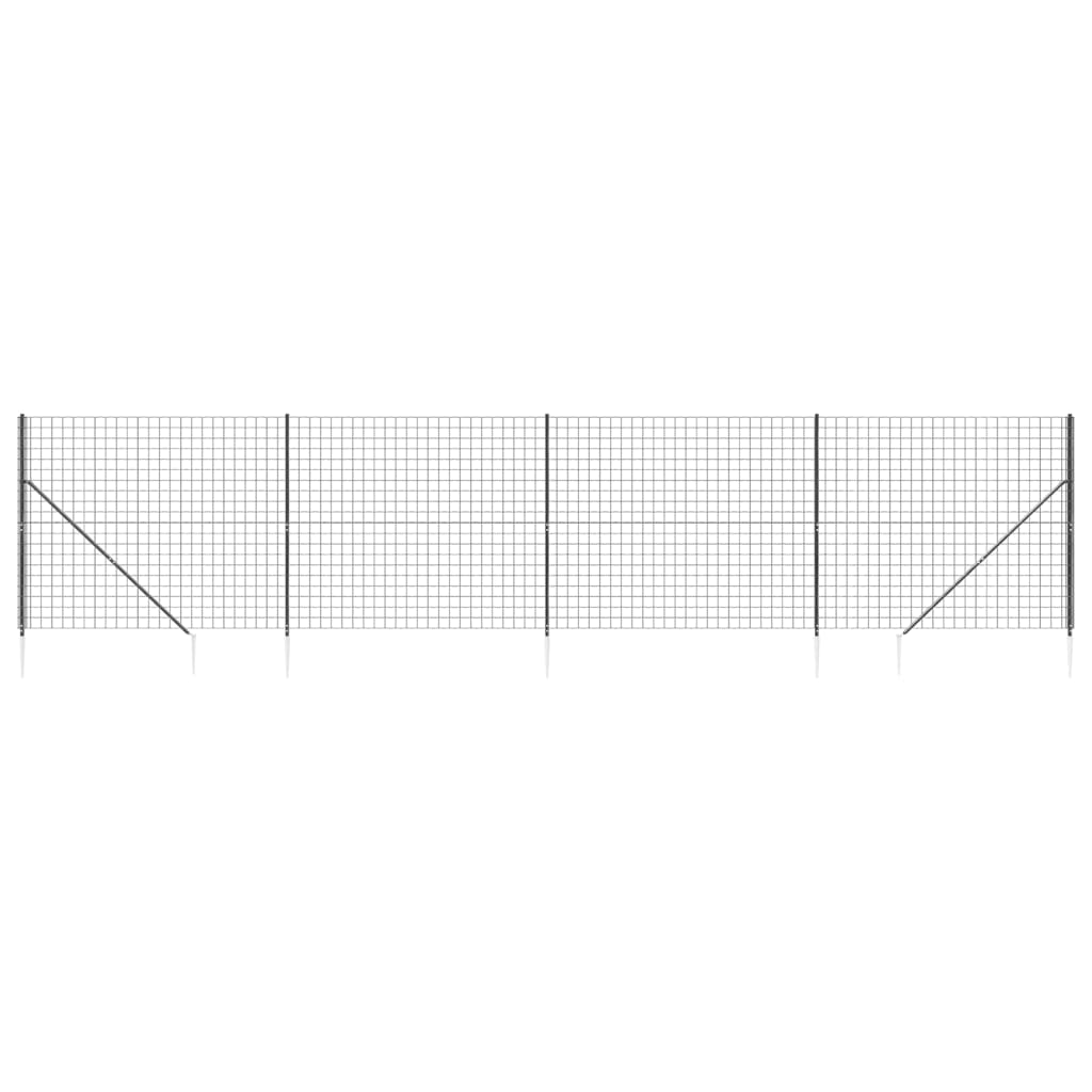 Maschendrahtzaun mit Bodenhülsen Anthrazit 2x10 m