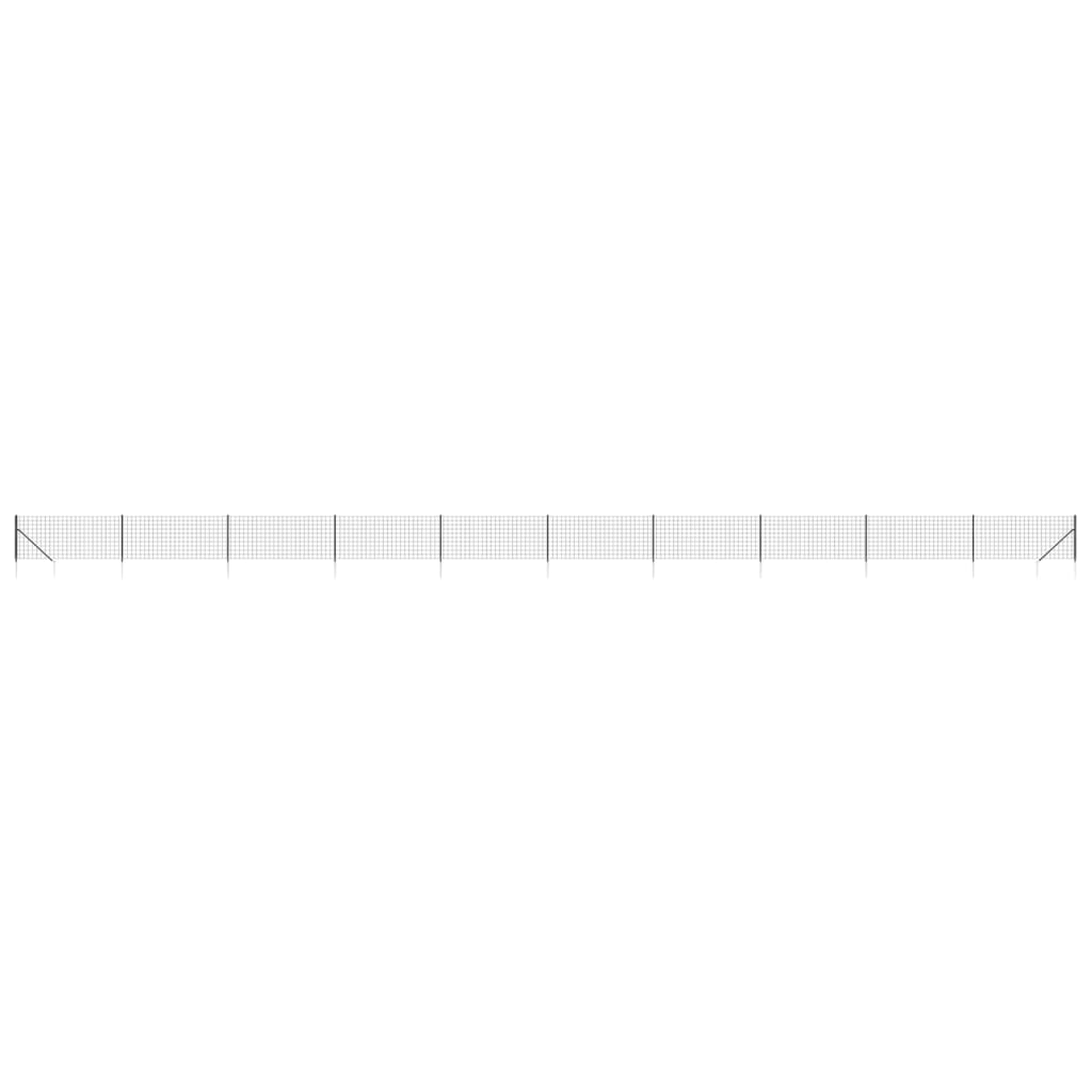 Maschendrahtzaun mit Bodenhülsen Anthrazit 1,1x25 m