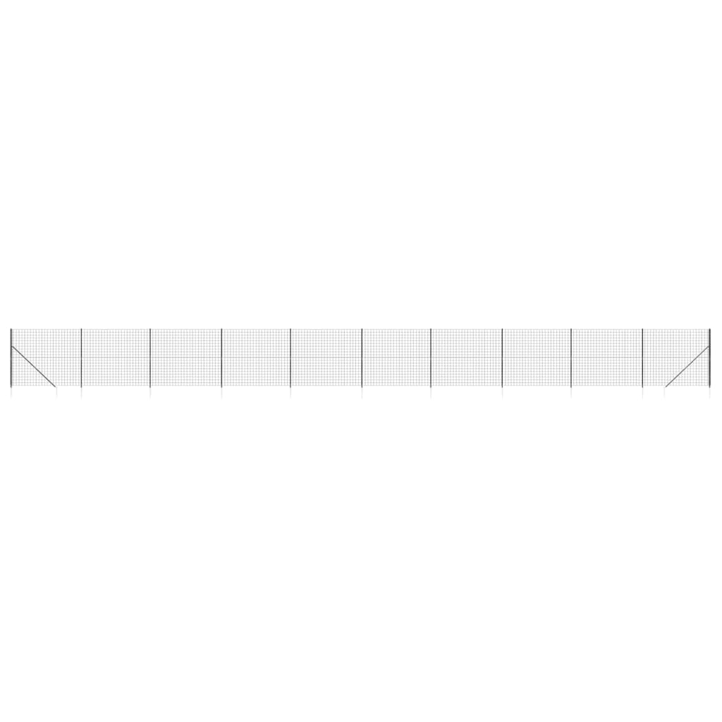 Maschendrahtzaun mit Bodenhülsen Anthrazit 1,6x25 m
