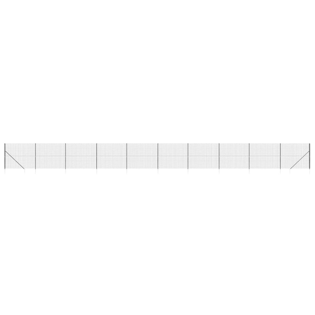 Maschendrahtzaun mit Bodenhülsen Anthrazit 1,8x25 m