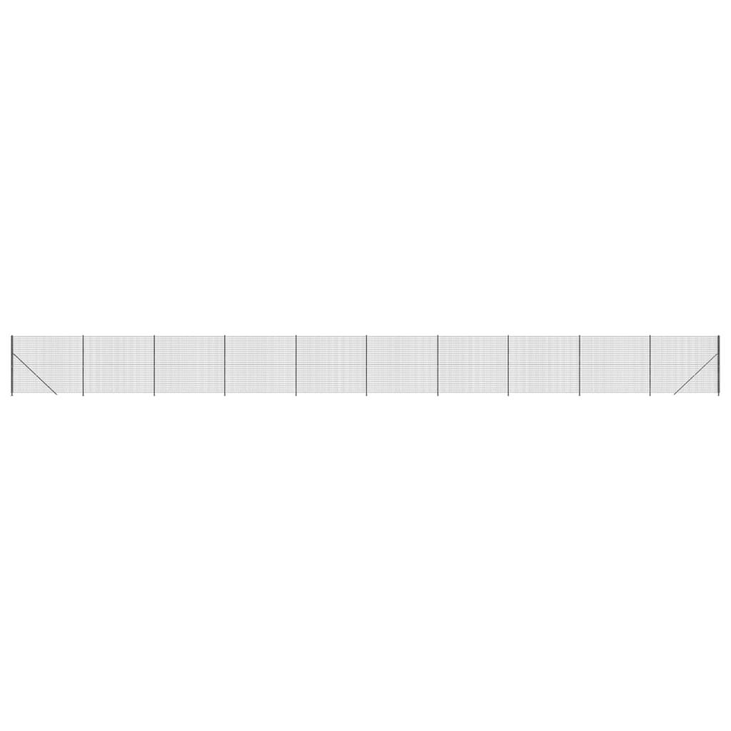 Maschendrahtzaun mit Bodenflansch Anthrazit 1,8x25 m