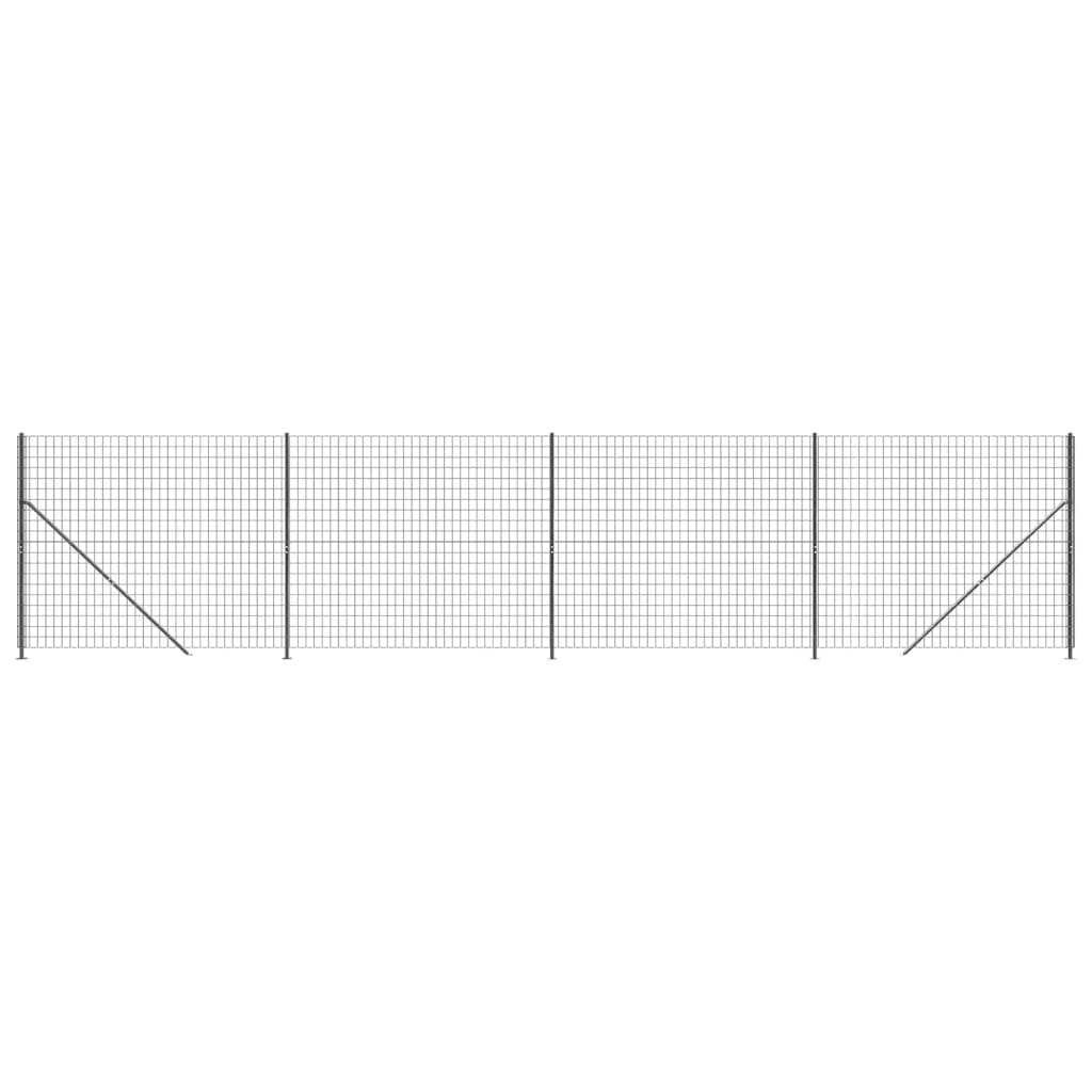 Maschendrahtzaun mit Bodenflansch Anthrazit 1,6x10 m