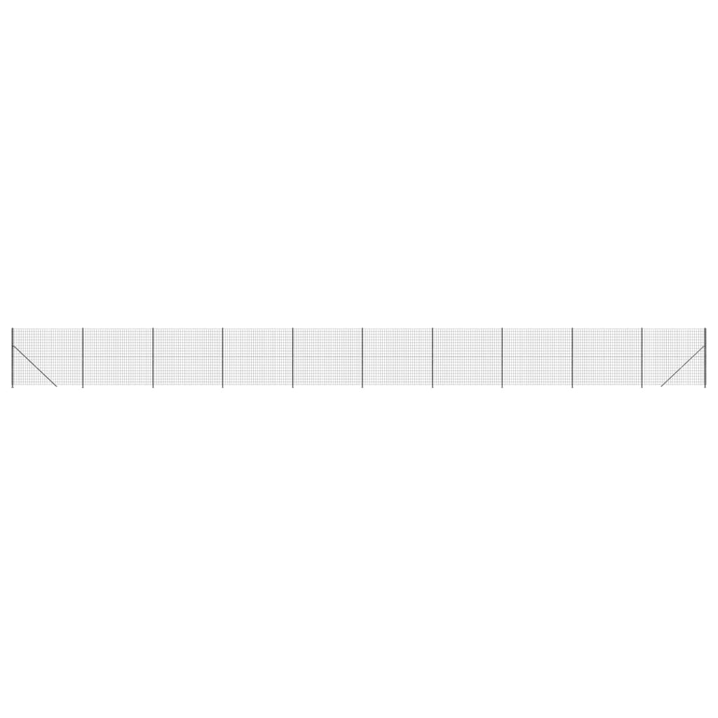 Maschendrahtzaun mit Bodenflansch Anthrazit 2x25 m