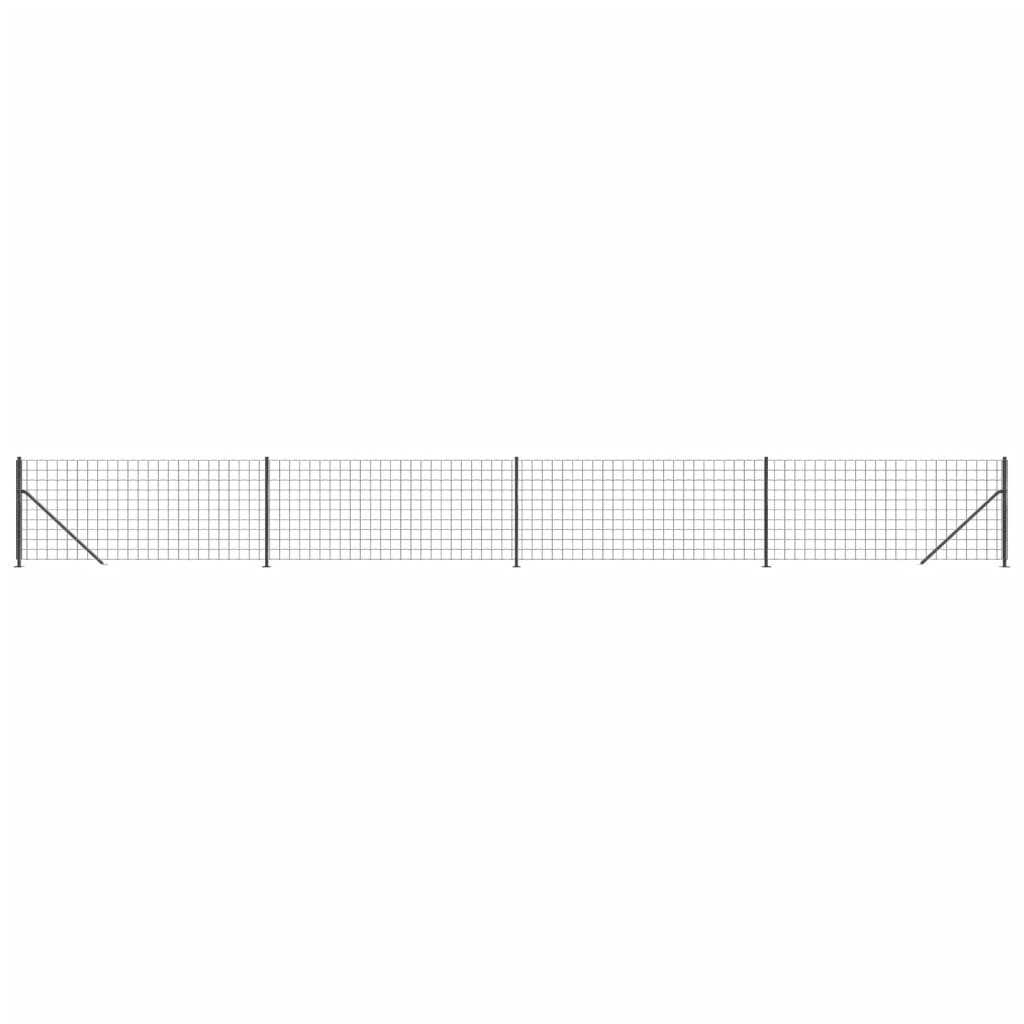Maschendrahtzaun mit Bodenflansch Anthrazit 1,1x10 m
