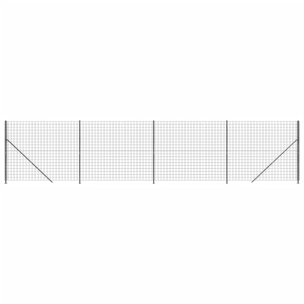 Maschendrahtzaun mit Bodenflansch Anthrazit 1,6x10 m
