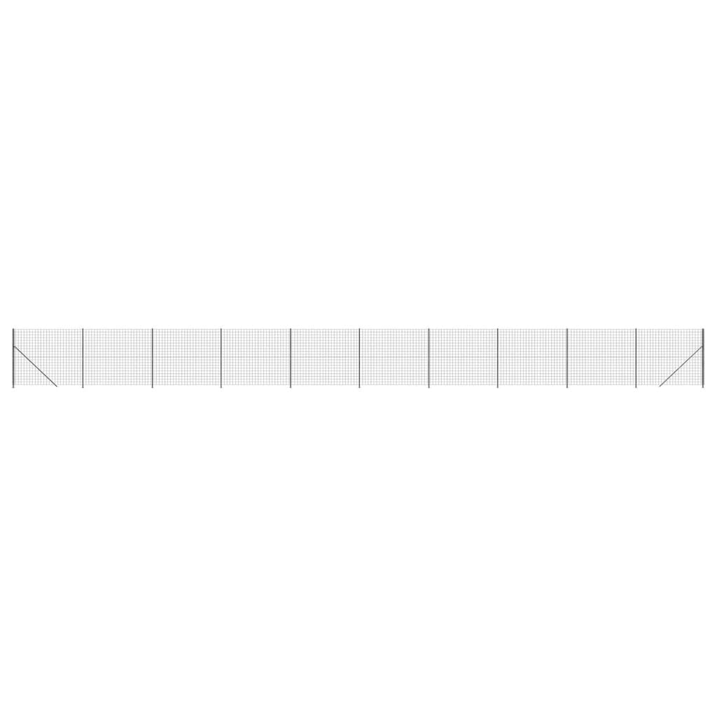 Maschendrahtzaun mit Bodenflansch Anthrazit 2x25 m