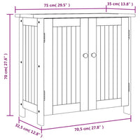 Thumbnail for Gartenschrank 75x35x70 cm Massivholz Akazie