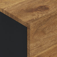 Thumbnail for Highboard mit 3 Türen 40x33x110 cm Massivholz Mango & Eisen