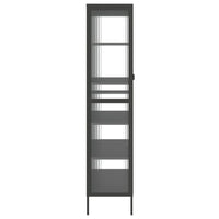 Thumbnail for Highboard Schwarz 85x40x180 cm Glas und Stahl