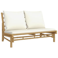 Thumbnail for 5-tlg. Garten-Lounge-Set mit Cremeweißen Kissen Bambus