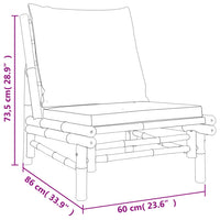 Thumbnail for 5-tlg. Garten-Lounge-Set mit Cremeweißen Kissen Bambus
