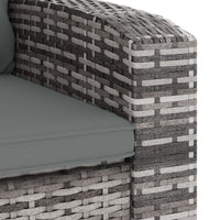 Thumbnail for Gartensessel Verstellbar mit Kissen Grau Poly Rattan