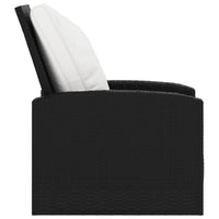 Thumbnail for Gartensessel Verstellbar mit Kissen Schwarz Poly Rattan
