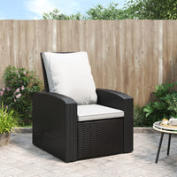 Thumbnail for Gartensessel Verstellbar mit Kissen Schwarz Poly Rattan
