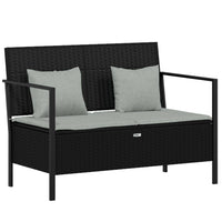 Thumbnail for Gartenbank 2-Sitzer mit Kissen Schwarz Poly Rattan