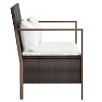 Thumbnail for Gartenbank 2-Sitzer mit Kissen Braun Poly Rattan