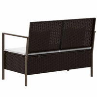 Thumbnail for Gartenbank 2-Sitzer mit Kissen Braun Poly Rattan