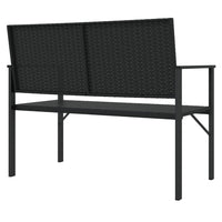 Thumbnail for Gartenbank 2-Sitzer Schwarz Poly Rattan