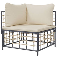 Thumbnail for Garten-Ecksofa mit Beige Kissen Poly Rattan