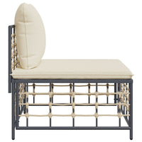 Thumbnail for Garten-Mittelsofa mit Beige Kissen Poly Rattan