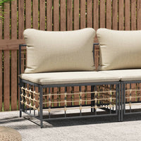 Thumbnail for Garten-Mittelsofa mit Beige Kissen Poly Rattan