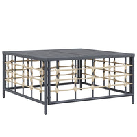 Thumbnail for Gartentisch Anthrazit 70x70x34 cm Poly Rattan