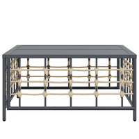 Thumbnail for Gartentisch Anthrazit 70x70x34 cm Poly Rattan