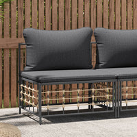 Thumbnail for Garten-Mittelsofa mit Dunkelgrauen Kissen Poly Rattan
