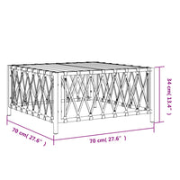 Thumbnail for Gartentisch Weiß 70x70x34 cm Gewebe