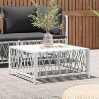 Thumbnail for Gartentisch Weiß 70x70x34 cm Gewebe