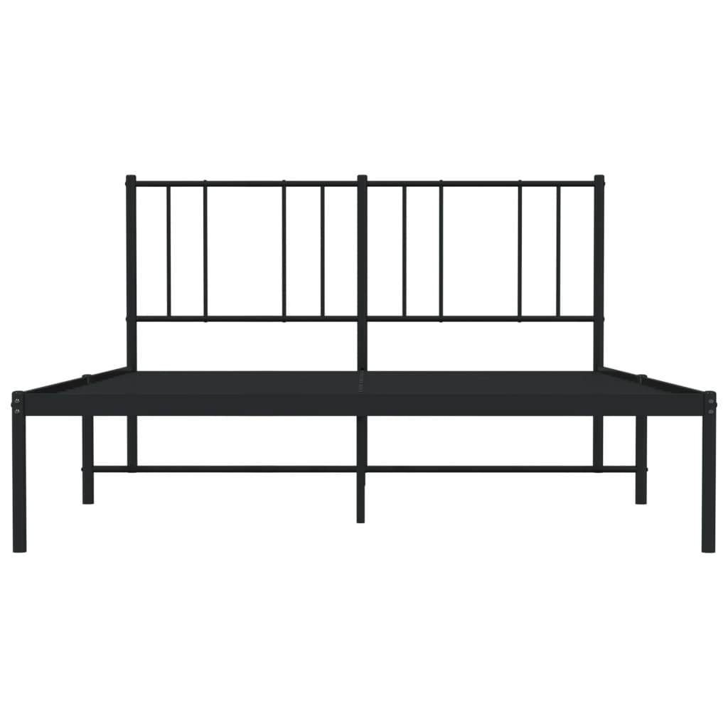 Bettgestell mit Kopfteil Metall Schwarz 120x190 cm