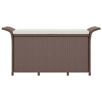 Thumbnail for Gartenbank mit Kissen Braun 116x46x57 cm Poly Rattan