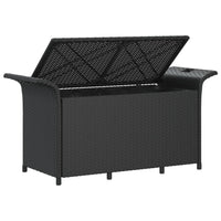 Thumbnail for Gartenbank mit Kissen Schwarz 116x46x57 cm Poly Rattan