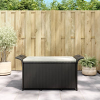 Thumbnail for Gartenbank mit Kissen Schwarz 116x46x57 cm Poly Rattan