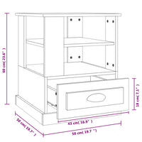 Thumbnail for Beistelltisch Betongrau 50x50x60 cm Holzwerkstoff