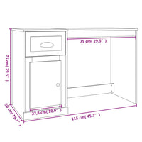 Thumbnail for Schreibtisch mit Schublade Weiß 115x50x75 cm Holzwerkstoff
