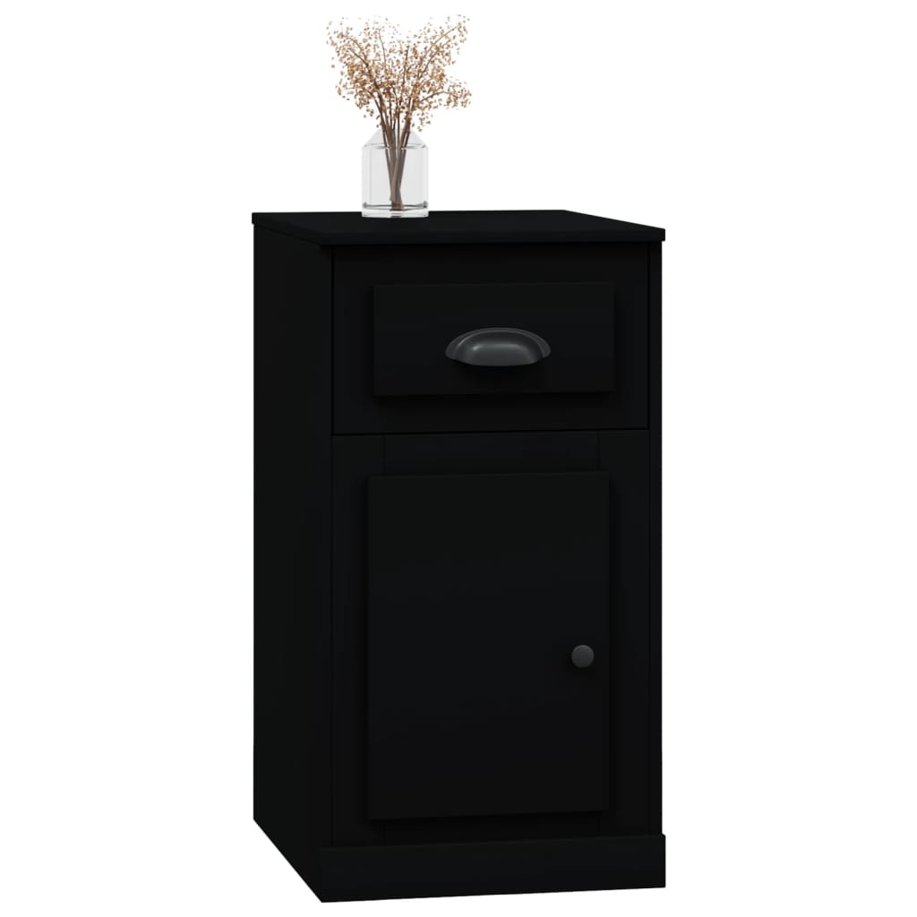 Beistellschrank mit Schublade Schwarz 40x50x75 cm Holzwerkstoff